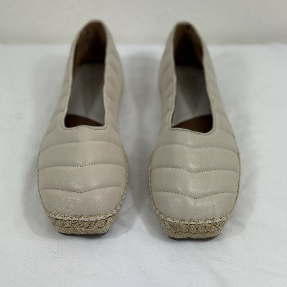 Franco Sarto Shoes - Franco Sarto Women's 9.5 Kiya Loafer Espadrille Cream Quilted Flat Shoe